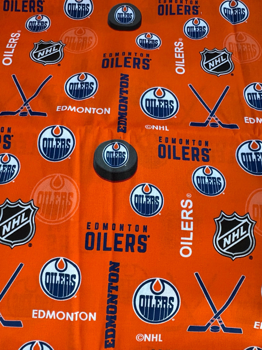 Edmonton Oilers logo fabric swatch for Team Pillow