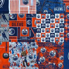 Edmonton Oilers mosaic fabric swatch for Team Pillow