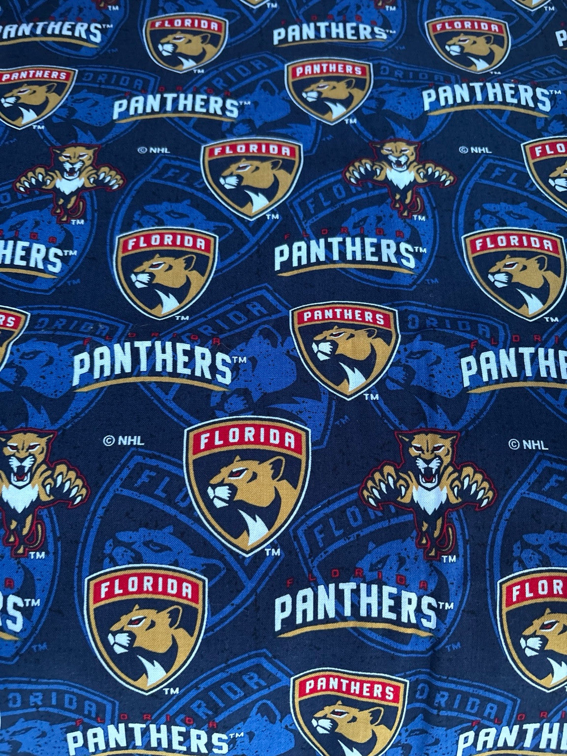 Florida Panthers logo fabric swatch for Team Pillow