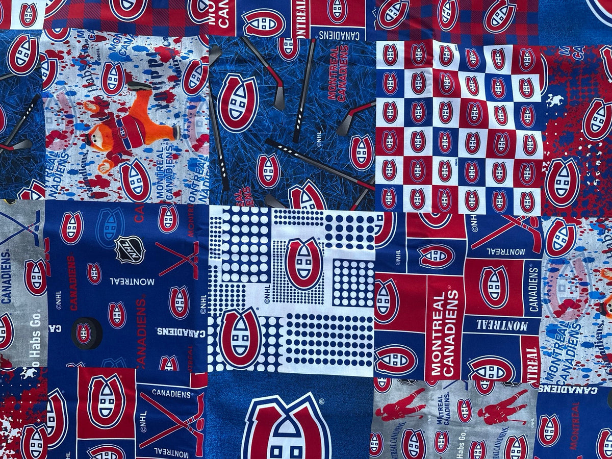 Montreal Canadiens mosaic fabric swatch for Team Pillow