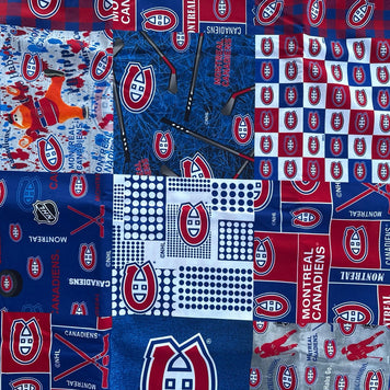 Montreal Canadiens mosaic fabric swatch for Team Pillow