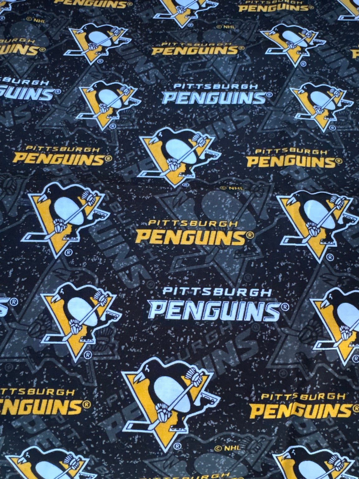 Pittsburgh Penguins logo fabric swatch for Team Pillow
