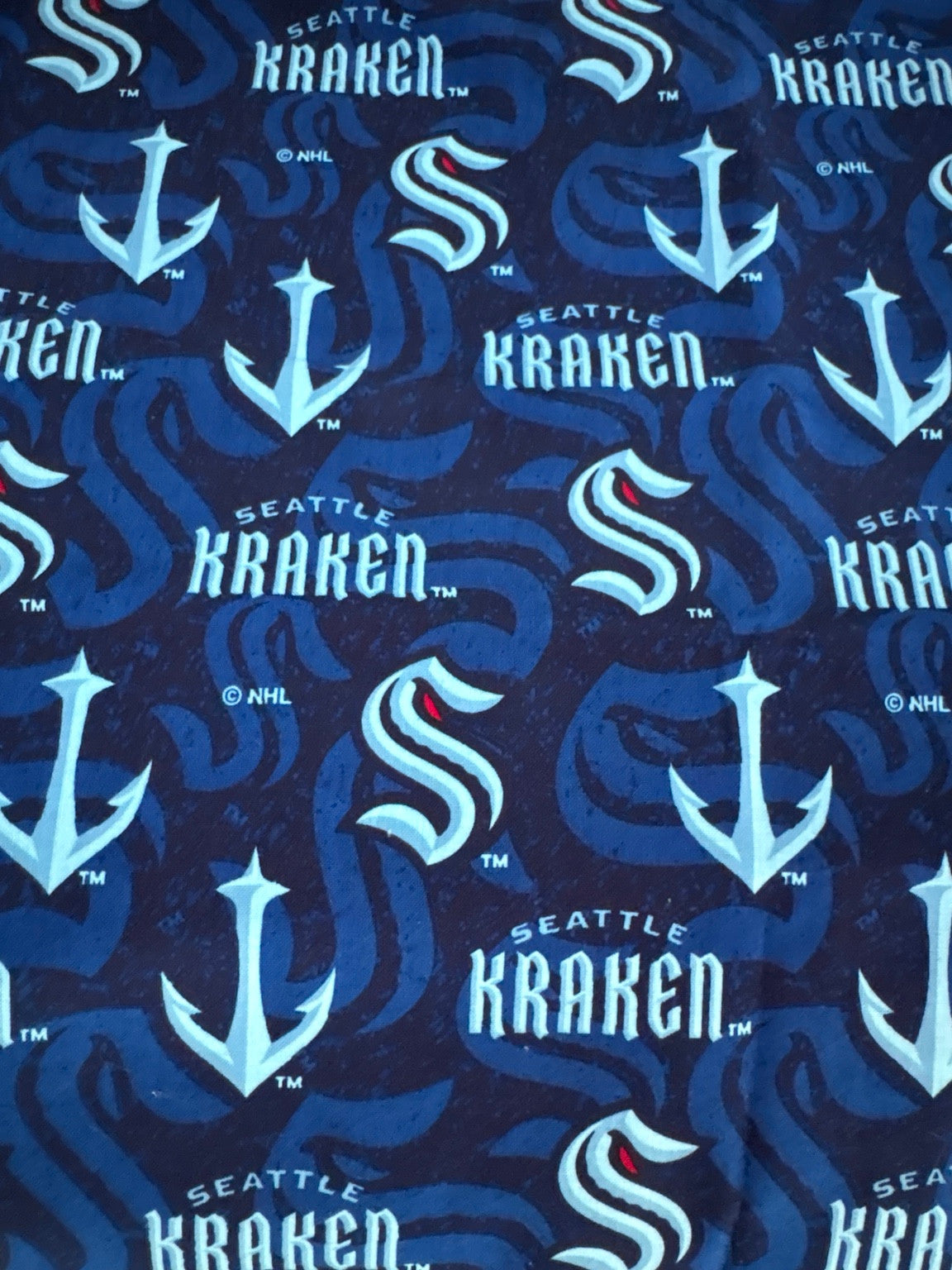 Seattle Kraken logo fabric swatch for Team Pillow