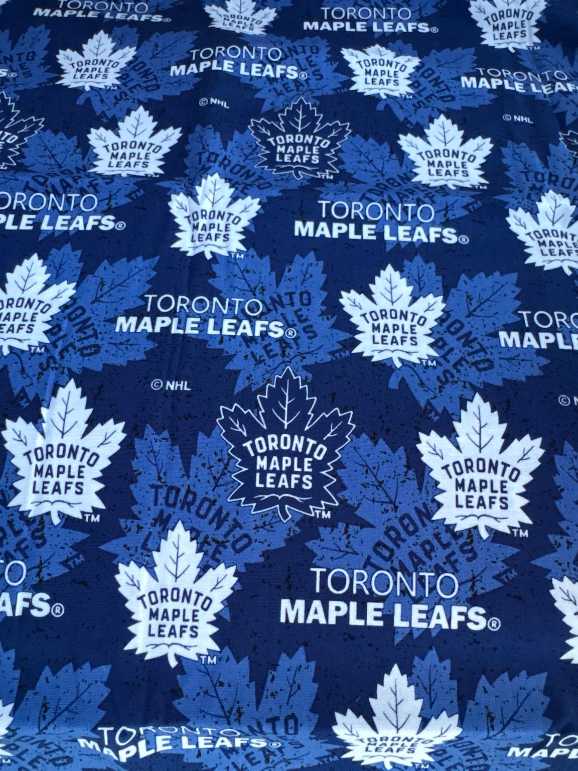 Toronto Maple Leafs logo fabric swatch for Team Pillow