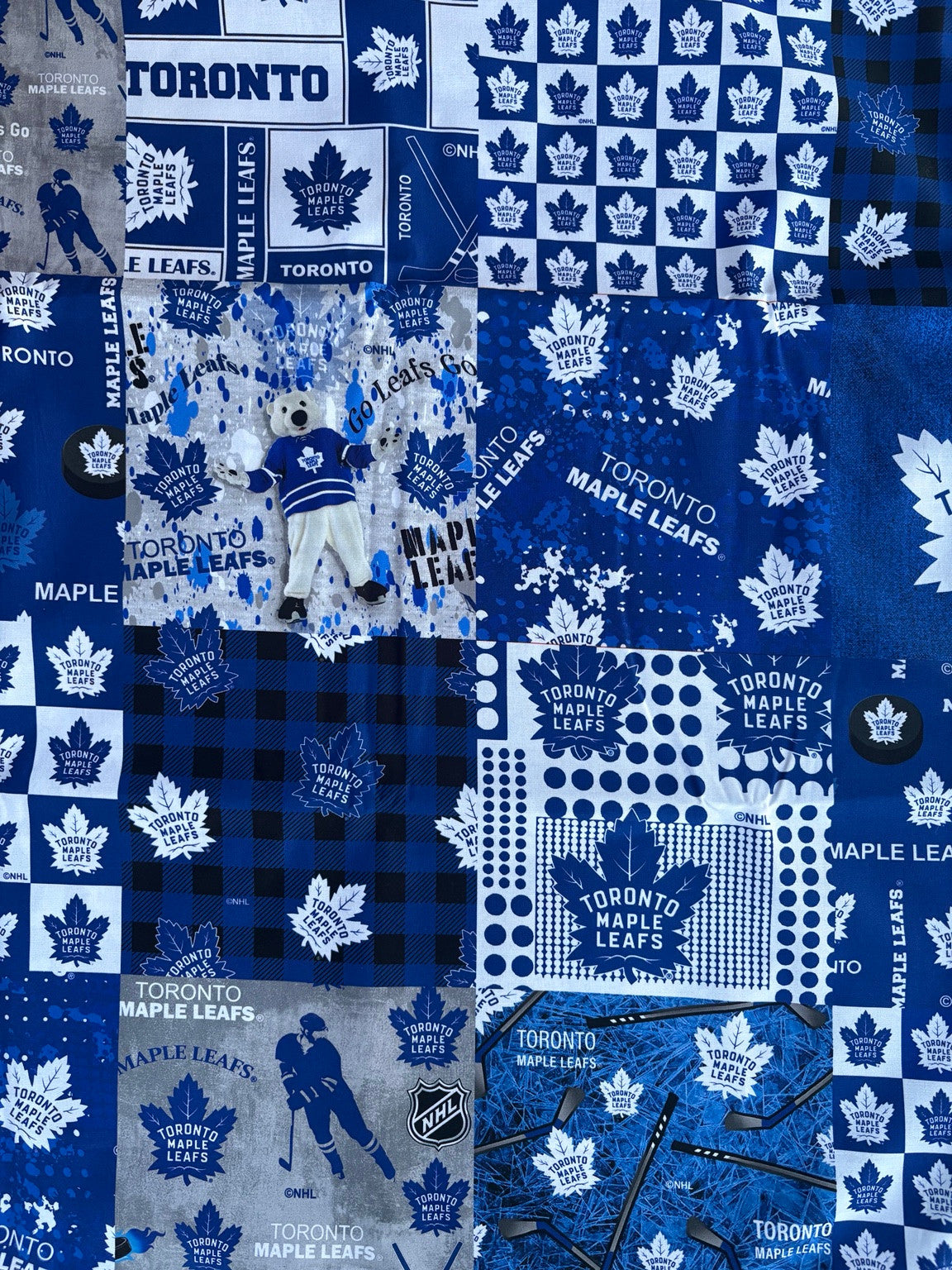 Toronto Maple Leafs mosaic fabric swatch for Team Pillow