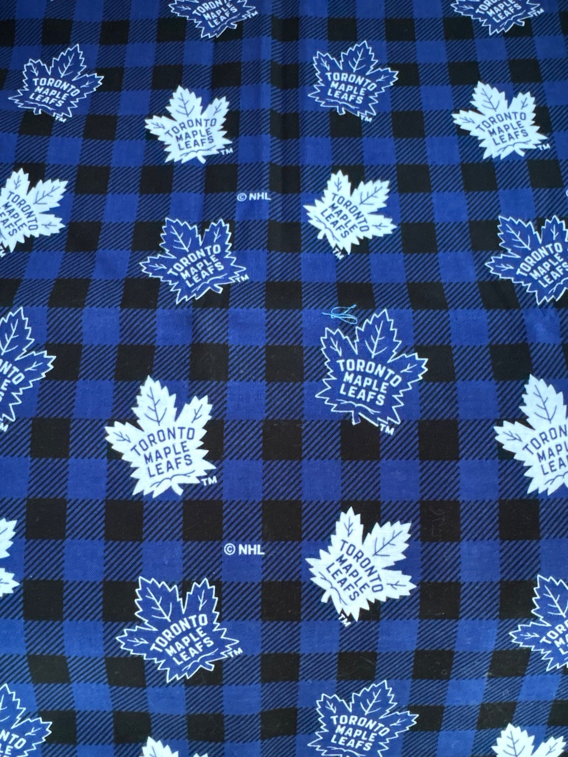 Toronto Maple Leafs plaid fabric swatch for Team Pillow