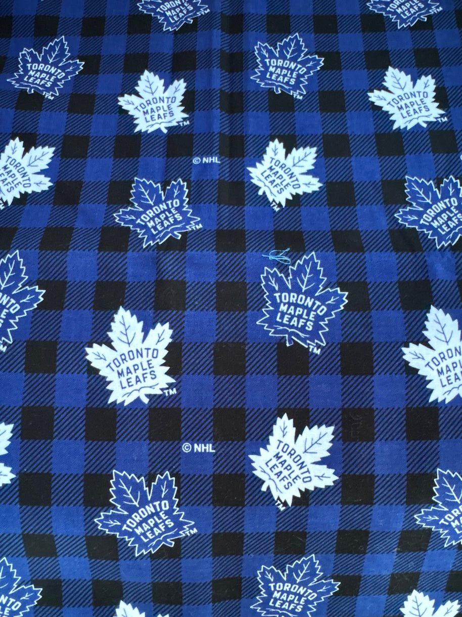 Toronto Maple Leafs plaid fabric swatch for Team Pillow