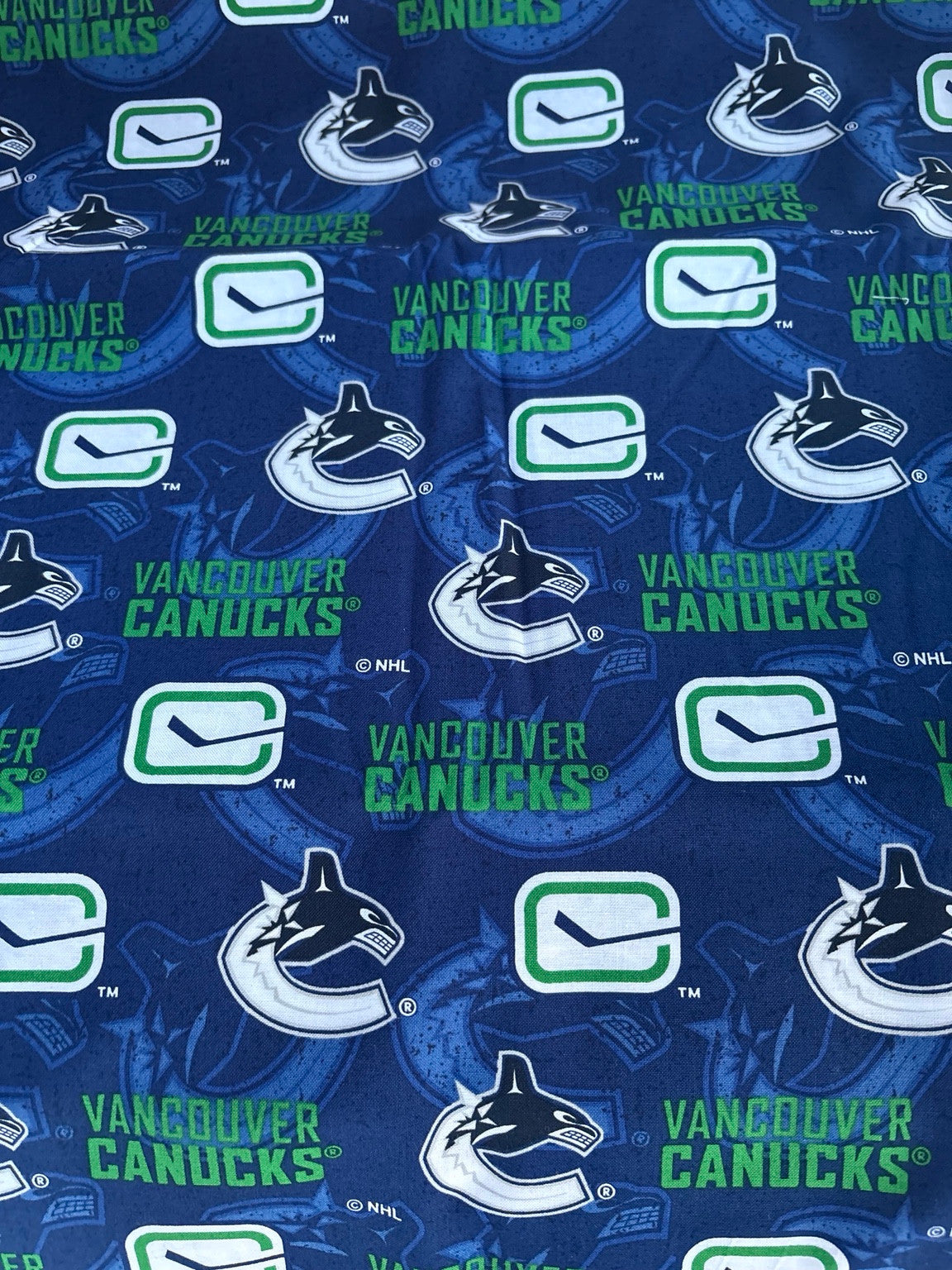 Vancouver Canucks logo fabric swatch for Team Pillow