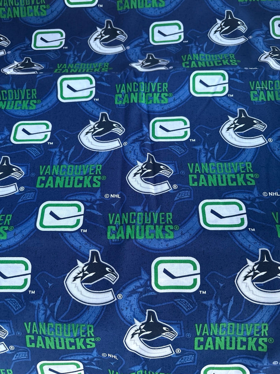 Vancouver Canucks logo fabric swatch for Team Pillow