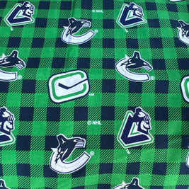 Vancouver Canucks plaid fabric swatch for Team Pillow