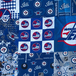 Winnipeg Jets mosaic fabric swatch for Team Pillow