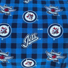 Winnipeg Jets plaid fabric swatch for Team Pillow