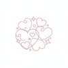 line hearts and stars icon in color B56C83